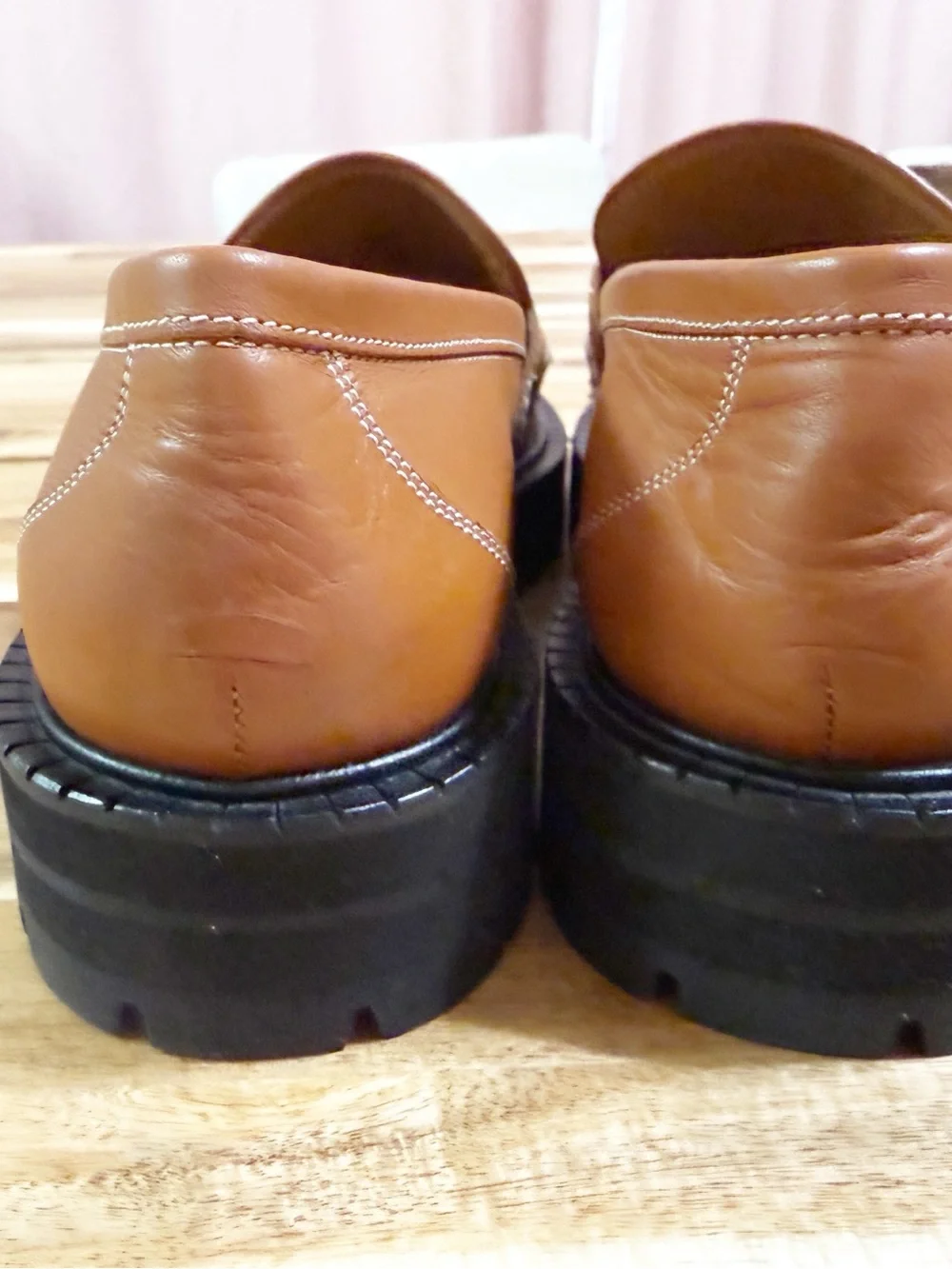 ATP Atelier Arechi Platform Brown Brandy Lug Sole Chunky Italian Leather Loafer - Picture 8 of 10